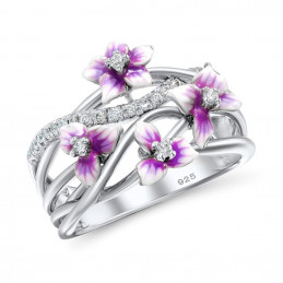 Ring aus Silber - Fialka Blume