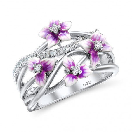 Ring aus Silber - Fialka Blume