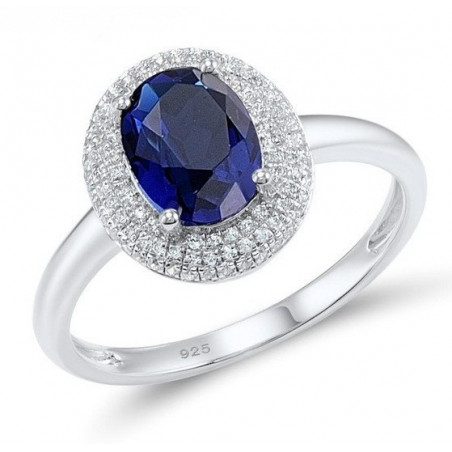 Ring Silber mit Saphir