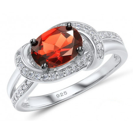 Granat-Ring aus Silber