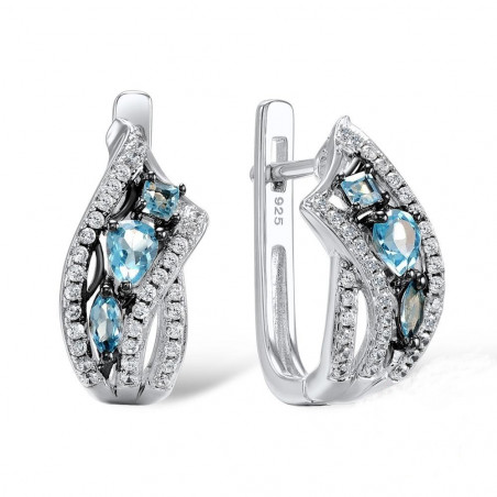 Ohrringe aus Silber mit  Blautopas