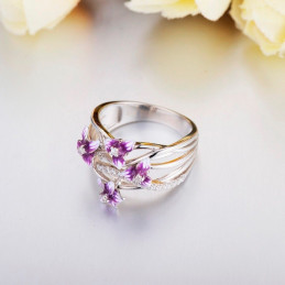 Ring aus Silber - Fialka Blume