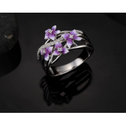 Ring aus Silber - Fialka Blume