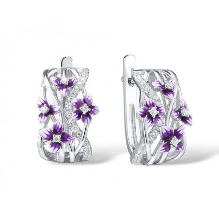 Ohrringe aus Silber - Fialka Blume