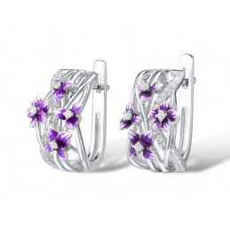 Ohrringe aus Silber - Fialka Blume