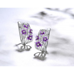 Ohrringe aus Silber - Fialka Blume