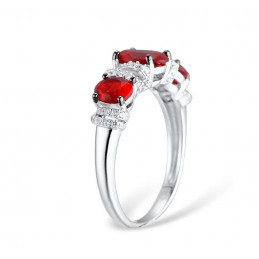 Ring aus Silber 925 - Zirkonia Rot