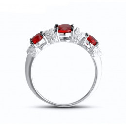 Ring aus Silber 925 - Zirkonia Rot