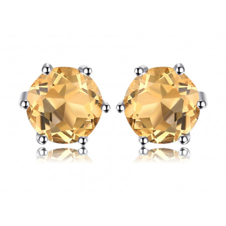 Ohrstecker - Citrin - Silber