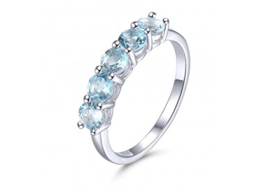 Silberring - Aquamarin