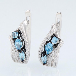 Ohrringe aus Silber mit  Blautopas
