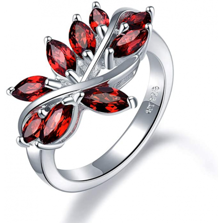 Silberring mit Granatsteinen