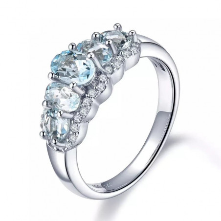 Ring Silber - Aquamarin