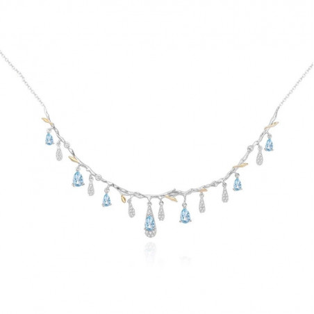 Halskette - Collier Silber Edelsteine