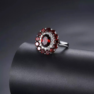 Damen Ring aus Sterling Silber mit echtem Granat - Schmuck-Sale.ch
