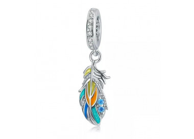 Charm Silber - Anhänger - Feder