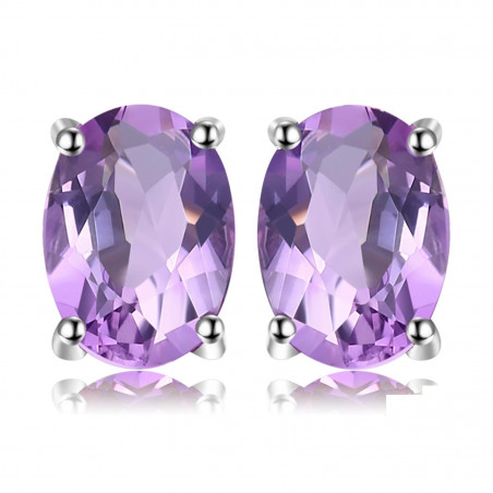 Amethyst Ohrstecker - Silber