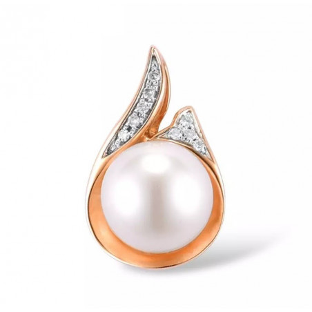 Gold-Anhänger Perle Diamanten
