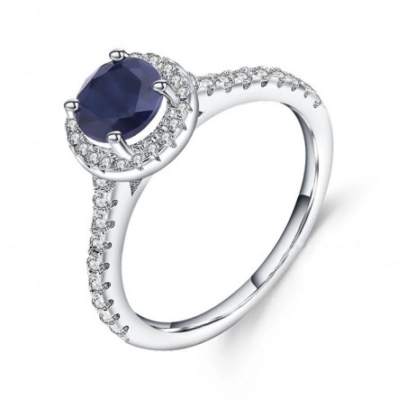 Silberring Saphir
