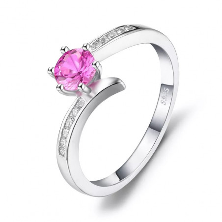 Silberring Rosa Saphir