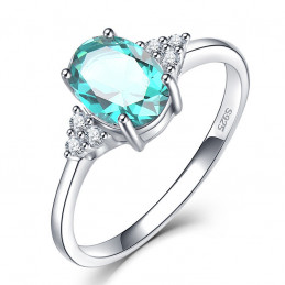 Silberring Bluish Green Smaragd