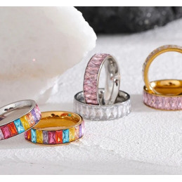 Zirkonia Ring aus Edelstahl