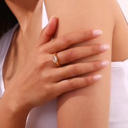 Zirkonia Ring aus Edelstahl