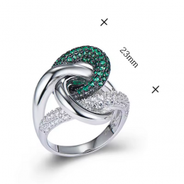 Ring mit grünem Spinell & Zirkonia – Sterling Silber 925
