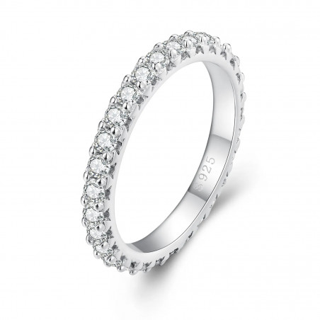Memory Ring aus Sterling Silber 925 mit Moissanite | Schloss Bijouteri