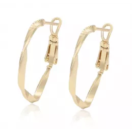 Gold-Creolen in Wellenform