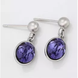 Ohrstecker mit violettem Kristall