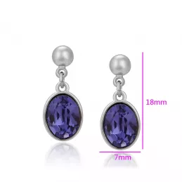 Ohrstecker mit violettem Kristall