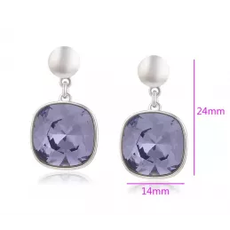 Ohrhänger mit violettem Kristall