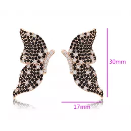 Schmetterlings-Ohrstecker mit Zirkonia