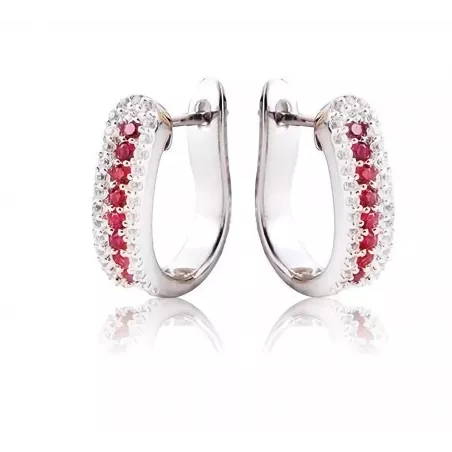 Ohrringe aus Silber mit Rubin