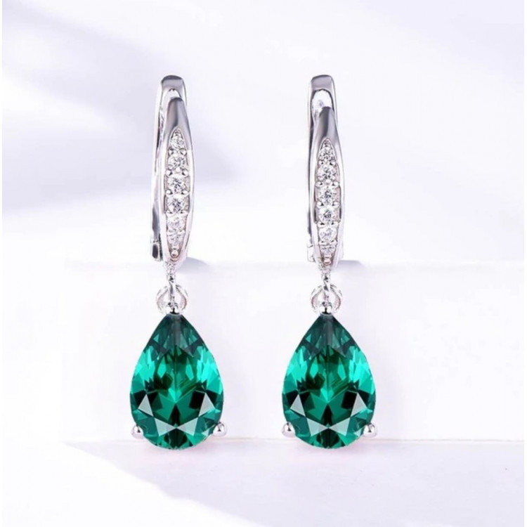 Ohrringe aus Silber - Smaragd