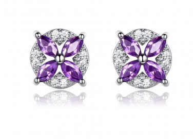 Ohrstecker aus Silber mit Amethyst