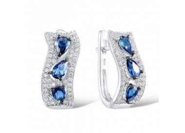 Saphir - Ohrringe aus Silber